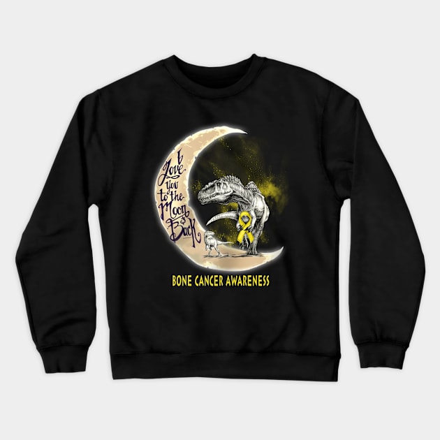 bone cancer dinosaur moon Crewneck Sweatshirt by TeesCircle